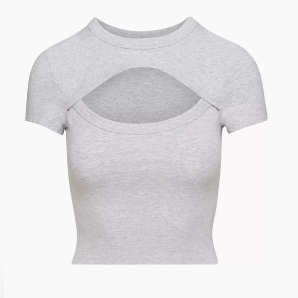 Aritzia | Wilfred Free Ruby Short Sleeve with Chest Cut-Out in Mustard - Size M - Picture 6 of 6